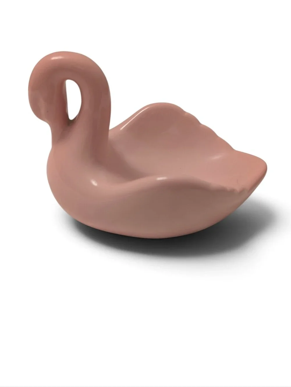 VINTAGE Ceramic Swan Soap Dish Blush Pink Retro Classic